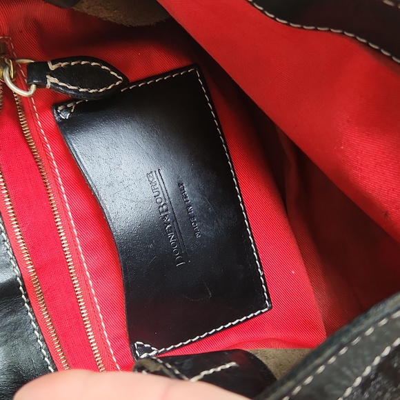 Dooney and Bourke ❤️ ring flap dark Grey canvas black leather shoulder bag - Picture 13 of 17